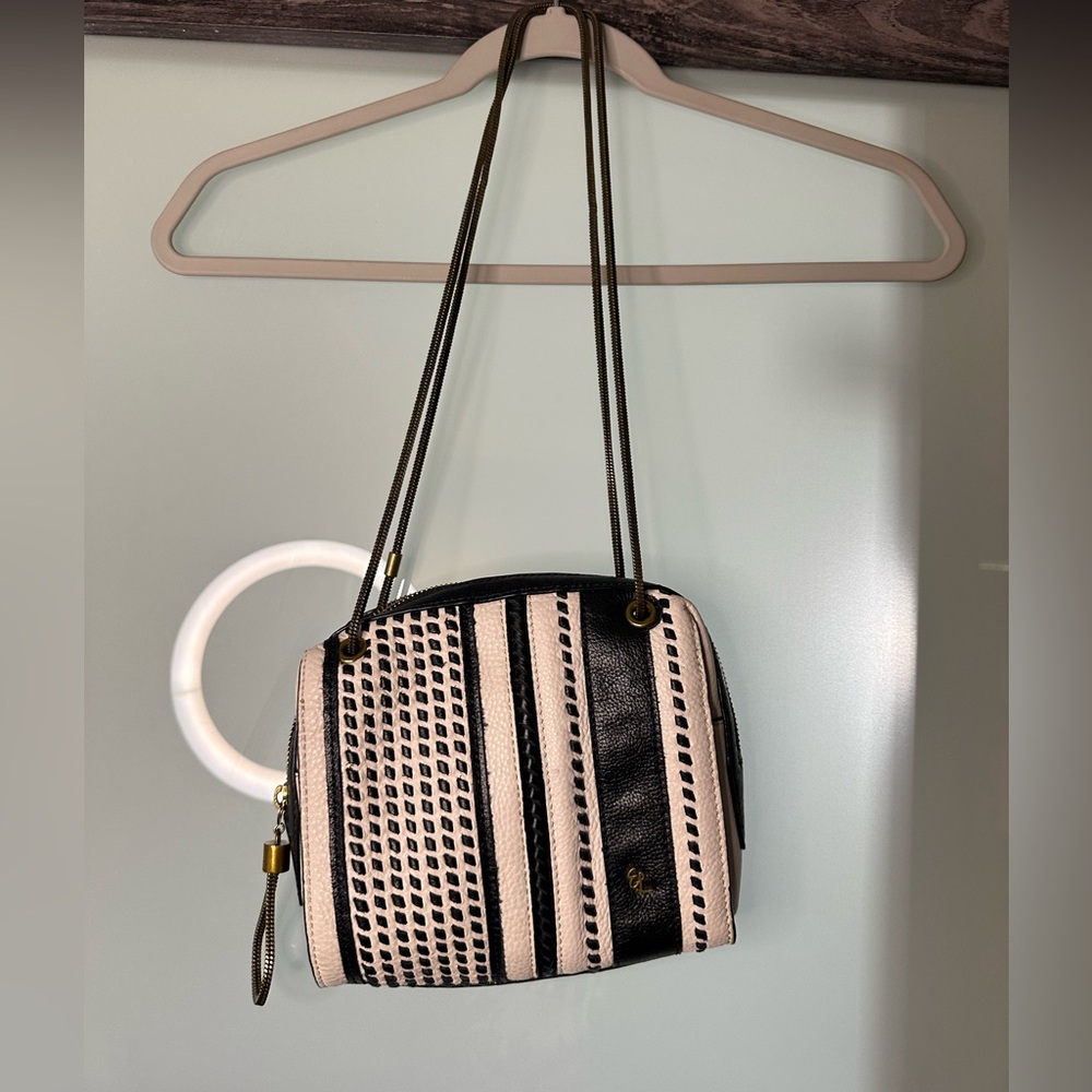Elliott Lucca Black and Cream Crossbody Bag
